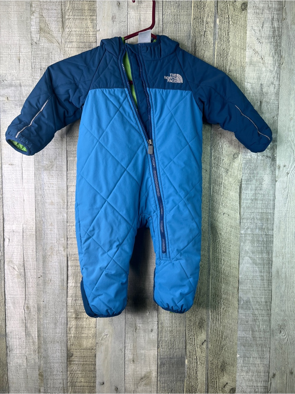 The North Face 6-12 Month Zip Front Puffer Hooded Zip Front Onesie